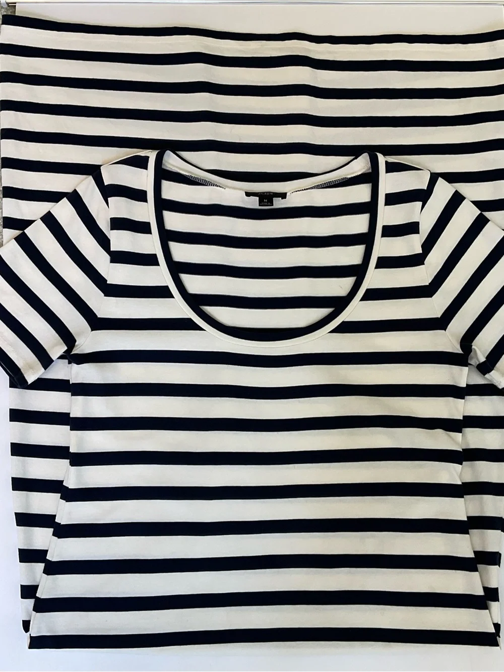 J. Crew Striped Scoop Neck Navy & White Short Sleeve Maxi Dress M